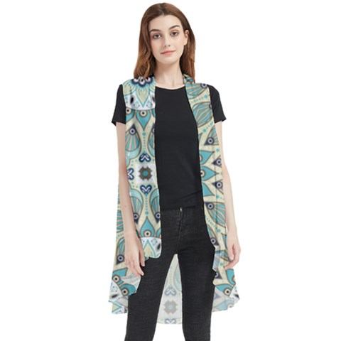 Mandala  Sleeveless Chiffon Waistcoat Shirt by zappwaits