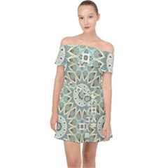 Mandala  Off Shoulder Chiffon Dress by zappwaits