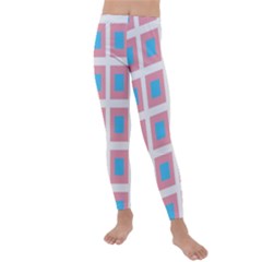 Trans Flag Squared Plaid Kids  Lightweight Velour Leggings by WetdryvacsLair