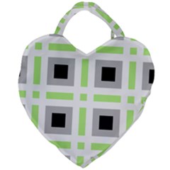 Agender Flag Plaid Giant Heart Shaped Tote by WetdryvacsLair