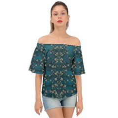 Waterlilies In The Calm Lake Of Beauty And Herbs Off Shoulder Short Sleeve Top by pepitasart