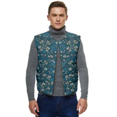 Waterlilies In The Calm Lake Of Beauty And Herbs Men s Short Button Up Puffer Vest	 by pepitasart