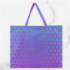 Hex Circle Points Vaporwave One Zipper Large Tote Bag by WetdryvacsLair