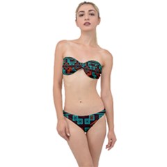 Abstract Pattern Geometric Backgrounds   Classic Bandeau Bikini Set by Eskimos