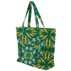 Folk Flowers Print Floral Pattern Ethnic Art Zip Up Canvas Bag by Eskimos