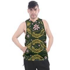 Folk Flowers Print Floral Pattern Ethnic Art Men s Sleeveless Hoodie by Eskimos