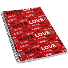 Love And Hate Typographic Design Pattern 5 5  X 8 5  Notebook by dflcprintsclothing