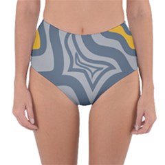 Abstract Pattern Geometric Backgrounds Reversible High-waist Bikini Bottoms