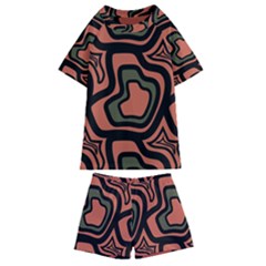 Abstract Pattern Geometric Backgrounds Kids  Swim Tee And Shorts Set by Eskimos