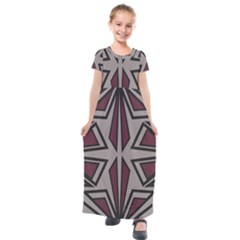 Abstract Pattern Geometric Backgrounds Kids  Short Sleeve Maxi Dress by Eskimos