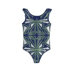 Abstract Pattern Geometric Backgrounds Kids  Frill Swimsuit by Eskimos