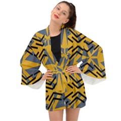 Abstract Pattern Geometric Backgrounds Long Sleeve Kimono by Eskimos