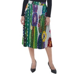 Rainbow Cactus Shirt Classic Velour Midi Skirt  by steampunkbabygirl