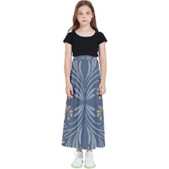 Folk Flowers Print Floral Pattern Ethnic Art Kids  Flared Maxi Skirt by Eskimos