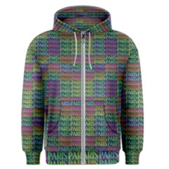 Paris Words Motif Colorful Pattern Men s Zipper Hoodie by dflcprintsclothing