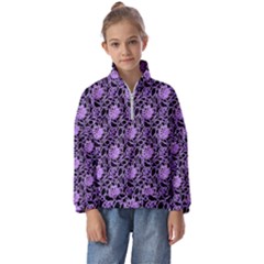 Electric Neon Abstract Print Pattern Kids  Half Zip Hoodie