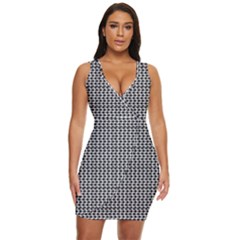 Diamond Pattern Draped Bodycon Dress