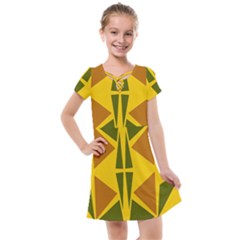  Abstract Geometric Design   Geometric Fantasy  Terrazzo  Kids  Cross Web Dress by Eskimos