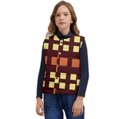 Abstract Pattern Geometric Backgrounds  Kid s Short Button Up Puffer Vest	 by Eskimos