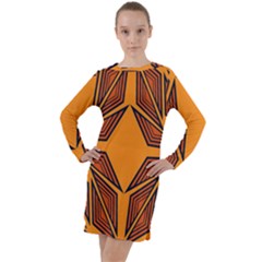 Abstract Pattern Geometric Backgrounds  Long Sleeve Hoodie Dress by Eskimos