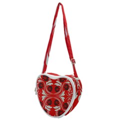 Folk Flowers Print Floral Pattern Ethnic Art Heart Shoulder Bag by Eskimos