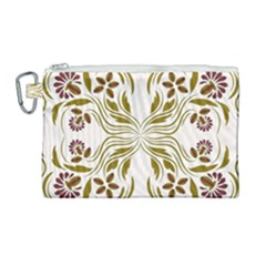 Folk Flowers Print Floral Pattern Ethnic Art Canvas Cosmetic Bag (large) by Eskimos