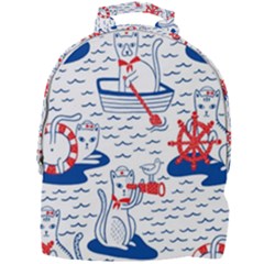 Nautical Cats Seamless Pattern Mini Full Print Backpack by Jancukart