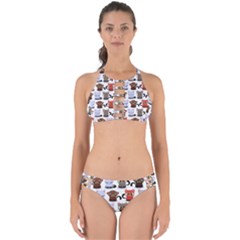 Seamless Pattern With Cute Little Kittens Various Color Perfectly Cut Out Bikini Set by Jancukart