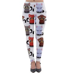 Seamless Pattern With Cute Little Kittens Various Color Lightweight Velour Leggings by Jancukart