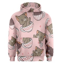 Seamless Pattern Adorable Cat Inside Cup Men s Core Hoodie by Jancukart