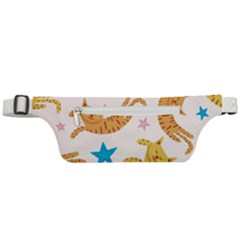 Cute Cats Seamless Pattern With Stars Funny Drawing Kittens Active Waist Bag by Jancukart