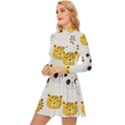 Seamless Pattern Cute Animals Long Sleeve Velour Longline Dress View2