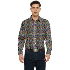 Seamless Prismatic Geometric Pattern With Background Men s Long Sleeve  Shirt