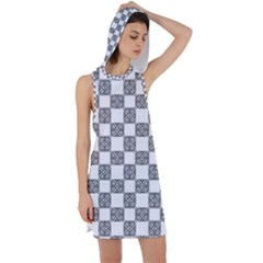 Seamless Tile Derivative Pattern Racer Back Hoodie Dress by Jancukart