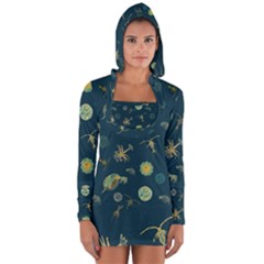 Plankton Pattern- Long Sleeve Hooded T-shirt