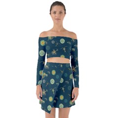 Plankton Pattern- Off Shoulder Top With Skirt Set