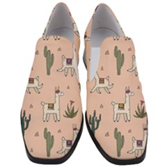 Llamas+pattern Women Slip On Heel Loafers by Jancukart