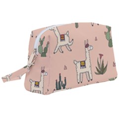 Llamas+pattern Wristlet Pouch Bag (large) by Jancukart