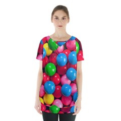 Bubble Gum Skirt Hem Sports Top