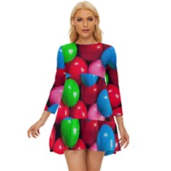 Bubble Gum Long Sleeve Babydoll Dress