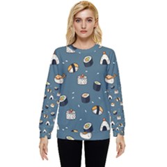 Sushi Pattern Hidden Pocket Sweatshirt