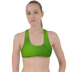 Banana Leaf Criss Cross Racerback Sports Bra by artworkshop