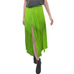 Banana Leaf Velour Split Maxi Skirt by artworkshop