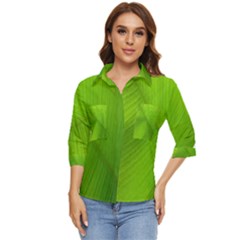 Banana Leaf Women s Quarter Sleeve Pocket Shirt