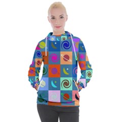 Space-pattern Multicolour Women s Hooded Pullover by Jancukart