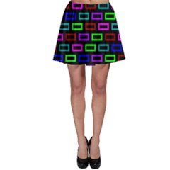 Colourful Bricks Pattern Colour Skater Skirt by Jancukart