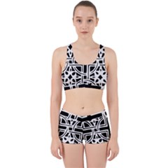 Black And White Geometric Geometry Pattern Work It Out Gym Set