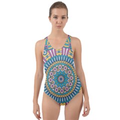 Mandala 01 Cut-out Back One Piece Swimsuit by zappwaits