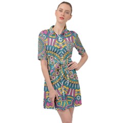 Mandala 01 Belted Shirt Dress by zappwaits