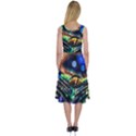 Peacock Feather Drop Midi Sleeveless Dress View2